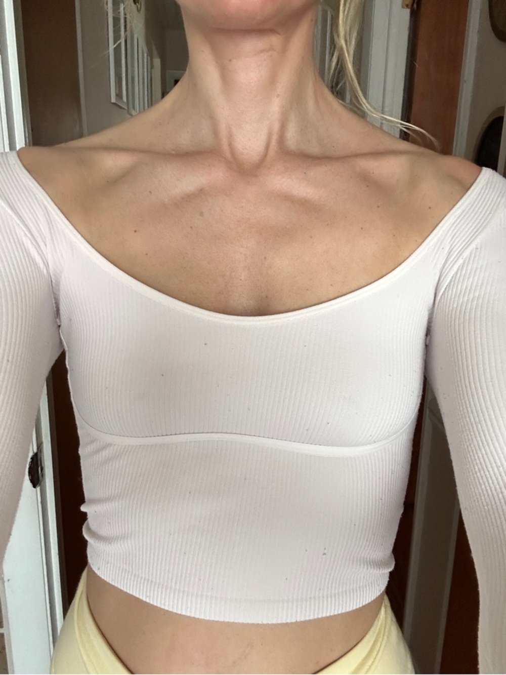 Intimately Free People Meg Long Sleeve Crop Top in Light Pink